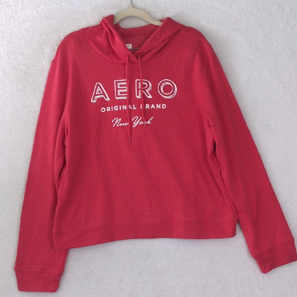 Aeropostale New York Womens Red Preppy‎ Hoodie Sweatshirt Size XL